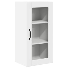 vidaXL Wall Glass Cabinet LUCCA White 40 x 31 x 80 cm Engineered Wood 2