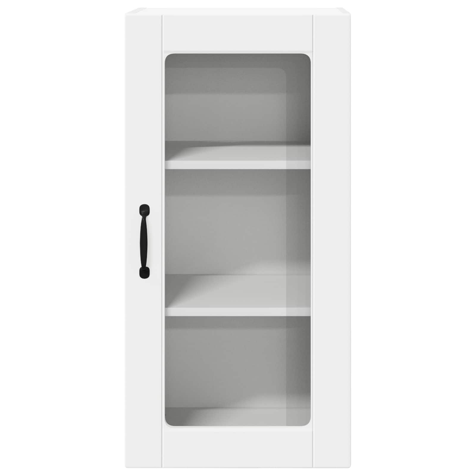 vidaXL Wall Glass Cabinet LUCCA White 40 x 31 x 80 cm Engineered Wood 6