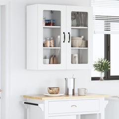 Wall Glass Cabinet LUCCA 2 pcs 40 x 31 x 80 cm White 2x wall glass cabinet (1 door) 40 cm wide 80 cm high