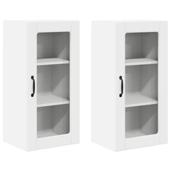 Wall Glass Cabinet LUCCA 2 pcs 40 x 31 x 80 cm White 2x wall glass cabinet (1 door) 40 cm wide 80 cm high