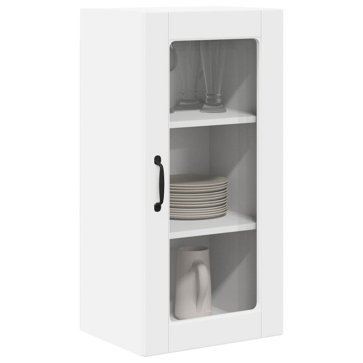 Wall Glass Cabinet LUCCA 2 pcs 40 x 31 x 80 cm White 2x wall glass cabinet (1 door) 40 cm wide 80 cm high