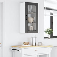 vidaXL Wall Glass Cabinet LUCCA Black 40 x 31 x 80 cm Engineered Wood 4