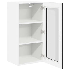 vidaXL Wall Glass Cabinet LUCCA Black 40 x 31 x 80 cm Engineered Wood 5