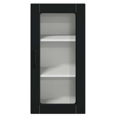 vidaXL Wall Glass Cabinet LUCCA Black 40 x 31 x 80 cm Engineered Wood 6