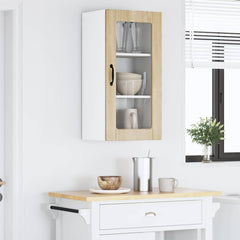 vidaXL Wall Glass Cabinet LUCCA Sonoma Oak 40 x 31 x 80 cm 4