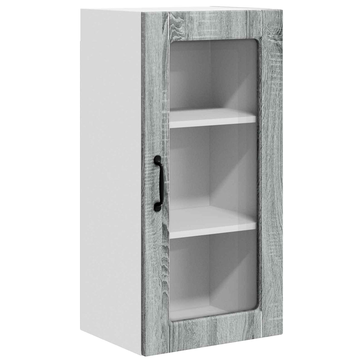 Wall Glass Cabinet LUCCA 2 pcs 40 x 31 x 80 cm Grey Sonoma 2x wall glass cabinet (1 door) 40 cm wide 80 cm high