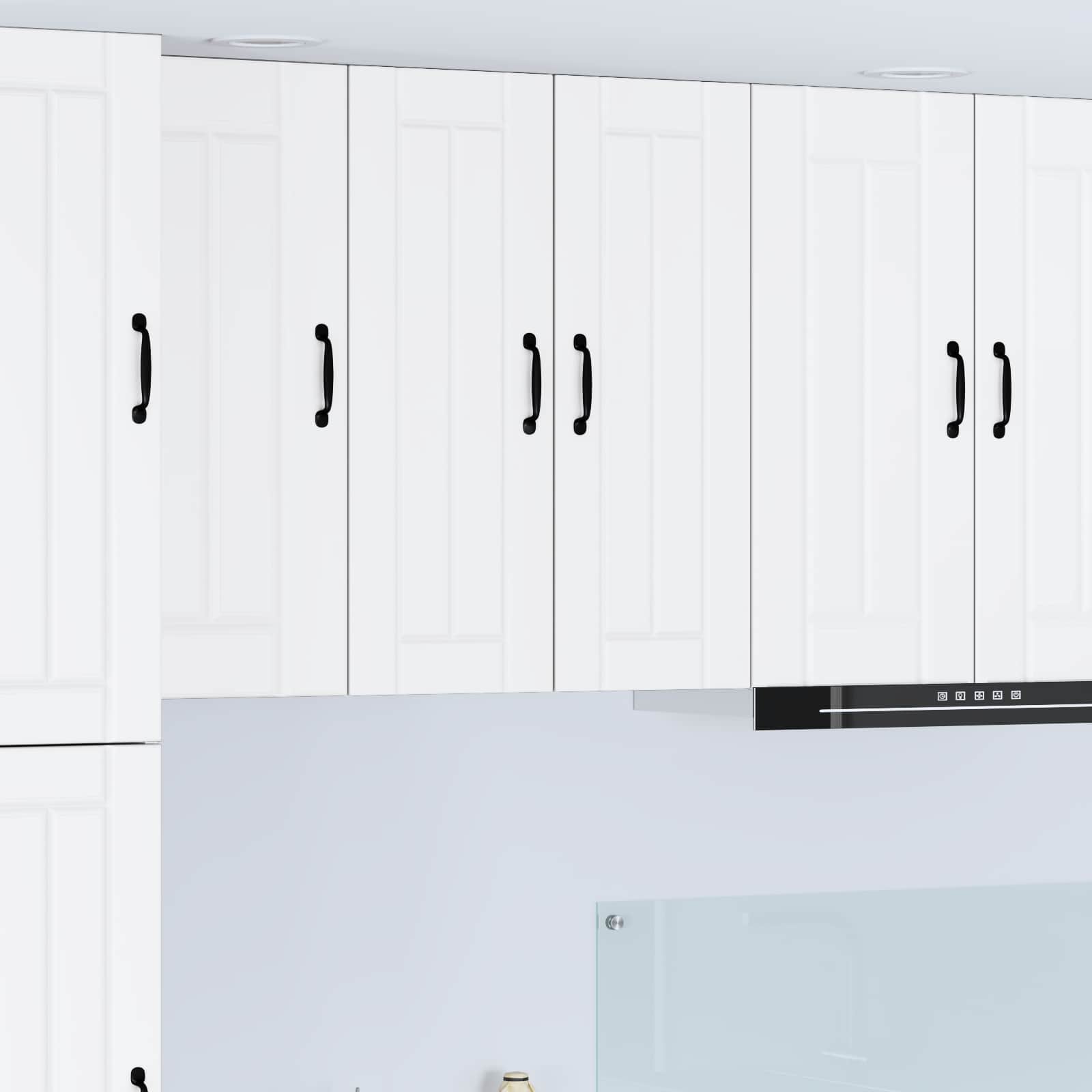 Kitchen Base Cabinet "Lucca" Engineered Wood White 1x bottom cabinet (1 door 1 drawer) 30 cm wide 81.5 cm high–1x wall cabinet (1 door) 30 cm wide 100 cm high 1x wall cabinet (1 door) 30 cm wide 80 cm high