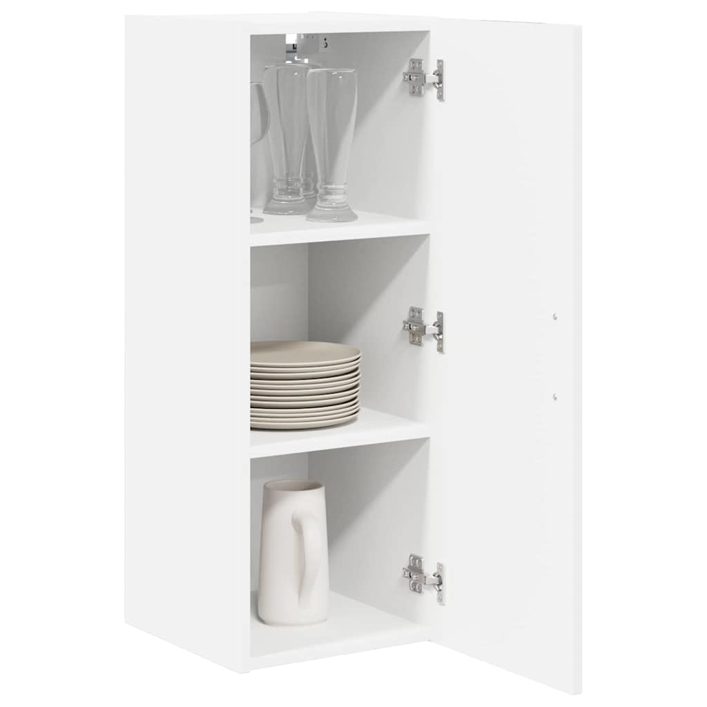 Kitchen Base Cabinet "Lucca" Engineered Wood White 1x bottom cabinet (1 door 1 drawer) 30 cm wide 81.5 cm high–1x wall cabinet (1 door) 30 cm wide 100 cm high 1x wall cabinet (1 door) 30 cm wide 80 cm high