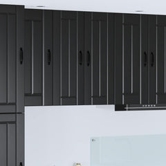 vidaXL Kitchen Wall Cabinet with Glass Door "Lucca" Black