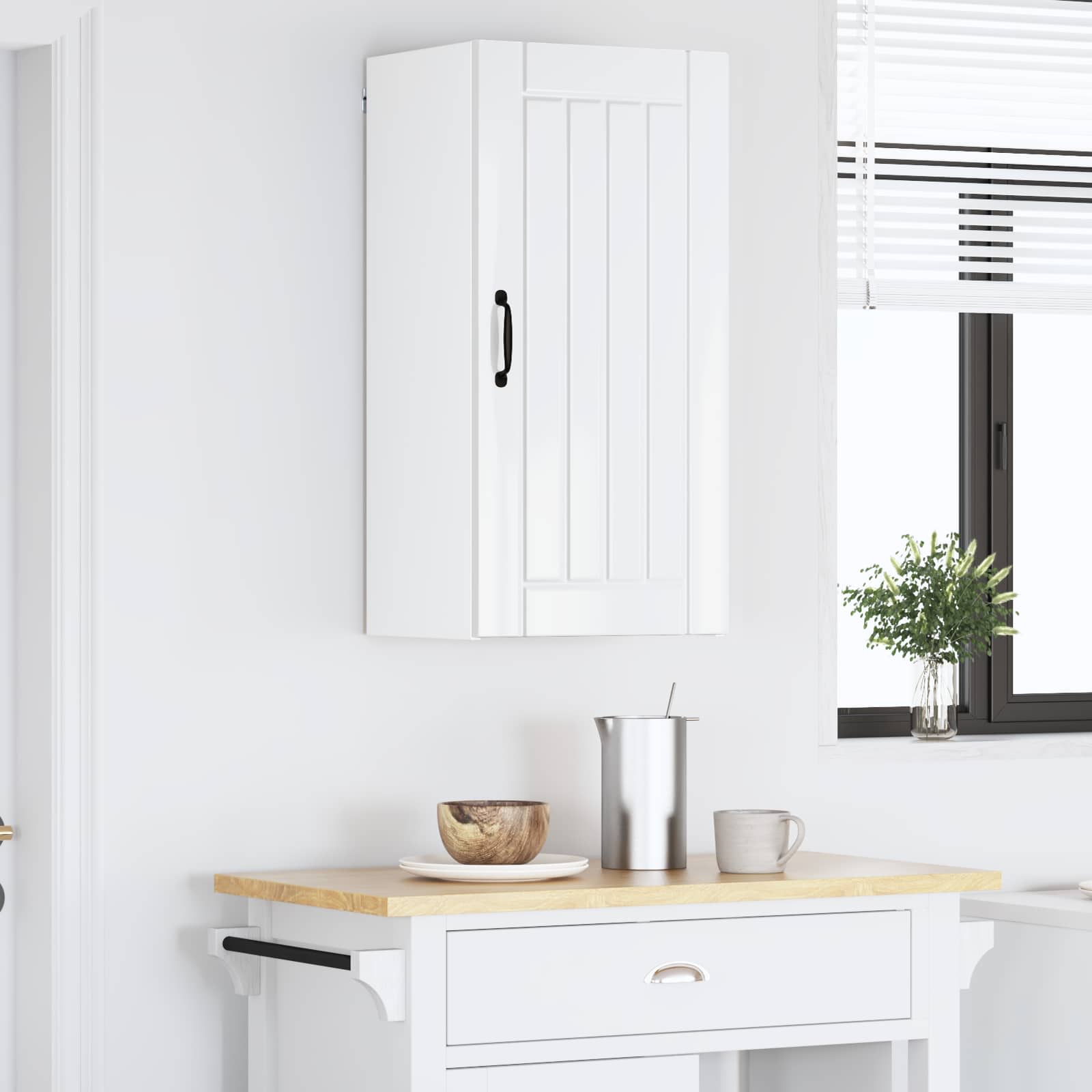 vidaXL Wall Cabinet LUCCA High Gloss White 40 x 31 x 80 cm 4