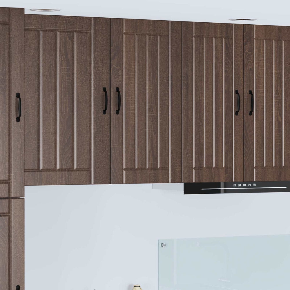 Kitchen Wall Cabinet "Lucca" Engineered Wood Brown Oak 1x wall cabinet (1 door) 40 cm wide 80 cm high