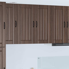 Kitchen Wall Cabinet "Lucca" Engineered Wood Brown Oak 1x wall cabinet (2 doors) 80 cm wide 80 cm high