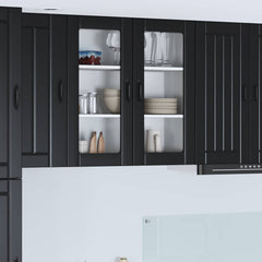 vidaXL Kitchen Wall Cabinet with Glass Door "Lucca" Black