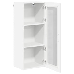 vidaXL Wall Glass Cabinet LUCCA White 40 x 31 x 100 cm Engineered Wood 5