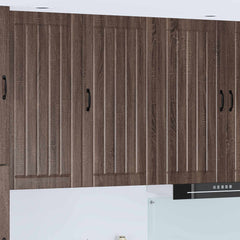 Kitchen Wall Cabinet "Lucca" Engineered Wood Brown Oak 1x wall cabinet (1 door) 50 cm wide 100 cm high