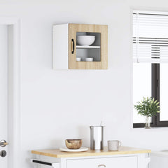 vidaXL Wall Glass Cabinet PORTO Sonoma Oak 40 x 31 x 40 cm 4