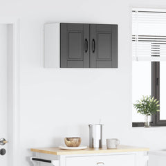 vidaXL Wall Cabinet PORTO 2 pcs Black Engineered Wood 4