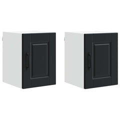 vidaXL Wall Cabinet PORTO 2 pcs Black Engineered Wood 2