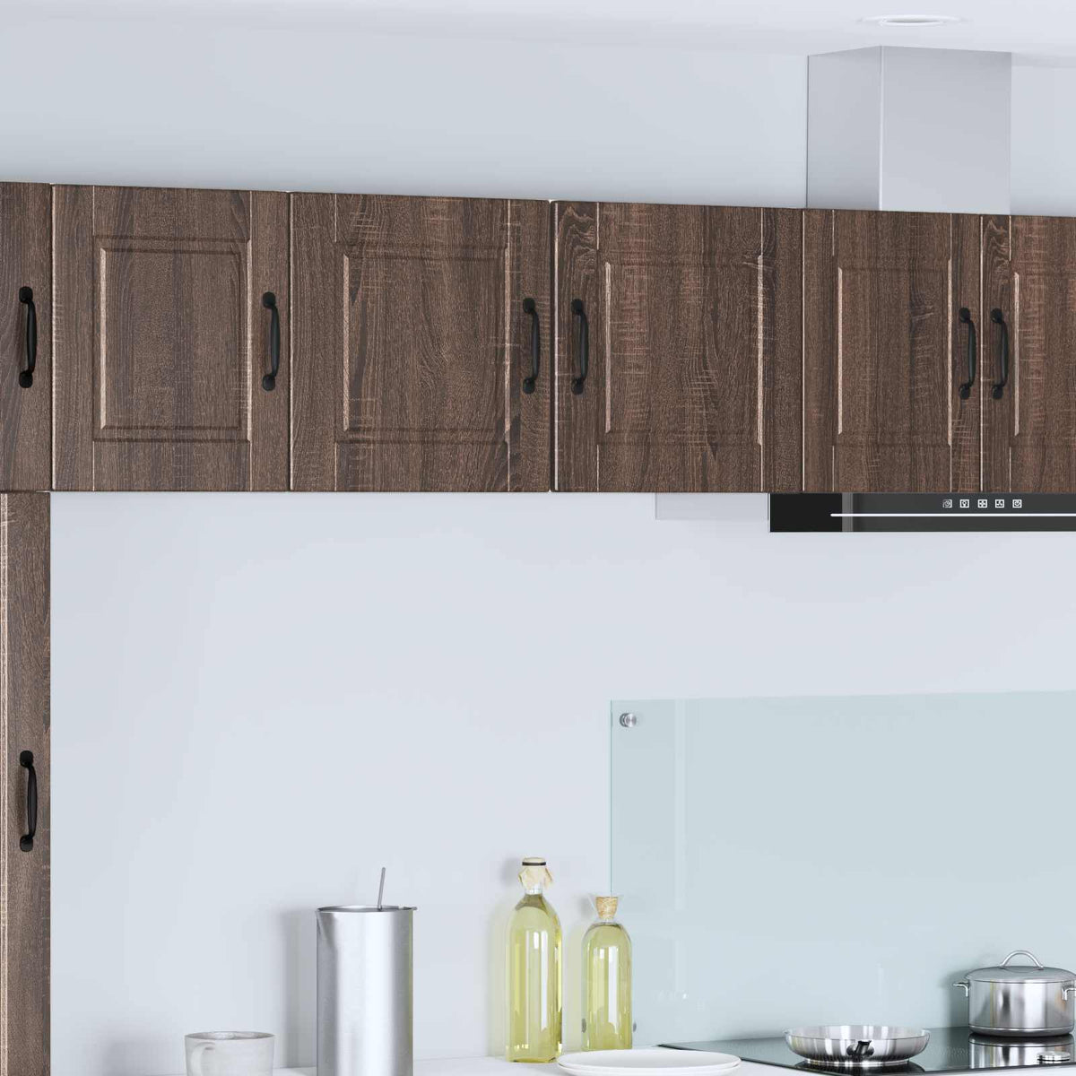 vidaXL Kitchen Wall Cabinet with Glass Door "Porto" Brown Oak