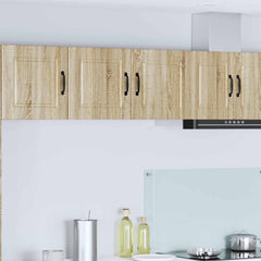 Kitchen Wall Cabinet "Porto" Engineered Wood Sonoma oak 1x wall cabinet (1 door) 40 cm wide 60 cm high–1x wall corner cabinet 57 cm wide 100 cm high 1x wall cabinet (2 doors) 80 cm wide 40 cm high