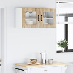 vidaXL Wall Glass Cabinet PORTO Sonoma Oak 80 x 31 x 40 cm 4