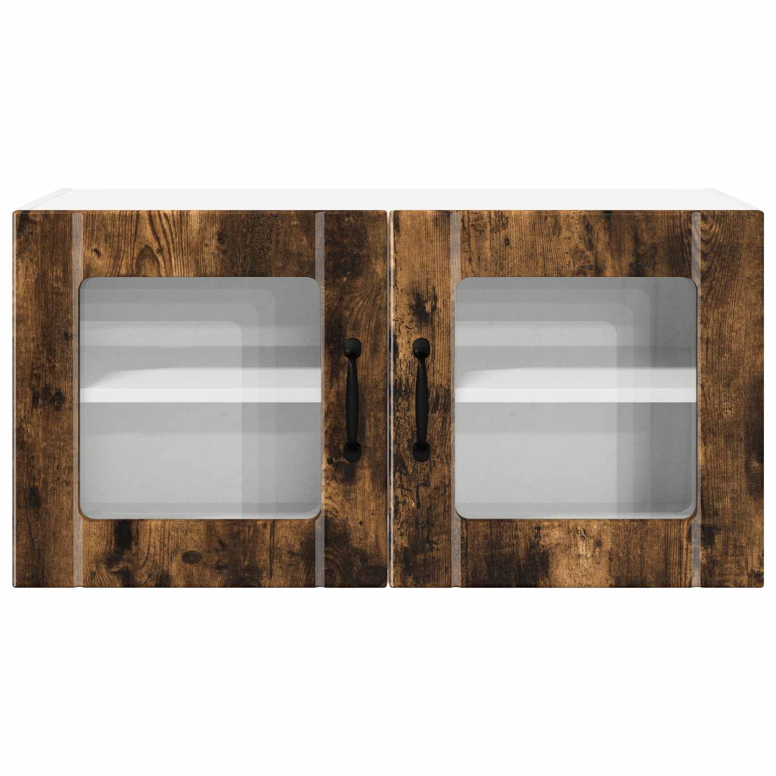 vidaXL Wall Glass Cabinet PORTO Smoked Oak 80 x 31 x 40 cm 6