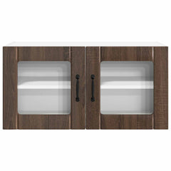 vidaXL Wall Glass Cabinet PORTO Brown Oak 80 x 31 x 40 cm 6