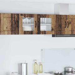 Kitchen Wall Cabinet with Glass Door "Porto" Old Wood 1x wall glass cabinet (2 doors) 80 cm wide 40 cm high