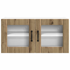 vidaXL Wall Glass Cabinet PORTO Artisan Oak 80 x 31 x 40 cm 6