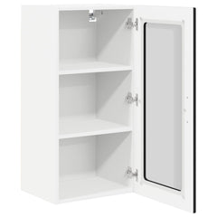 vidaXL Wall Glass Cabinet PORTO Black 40 x 31 x 80 cm Engineered Wood 5