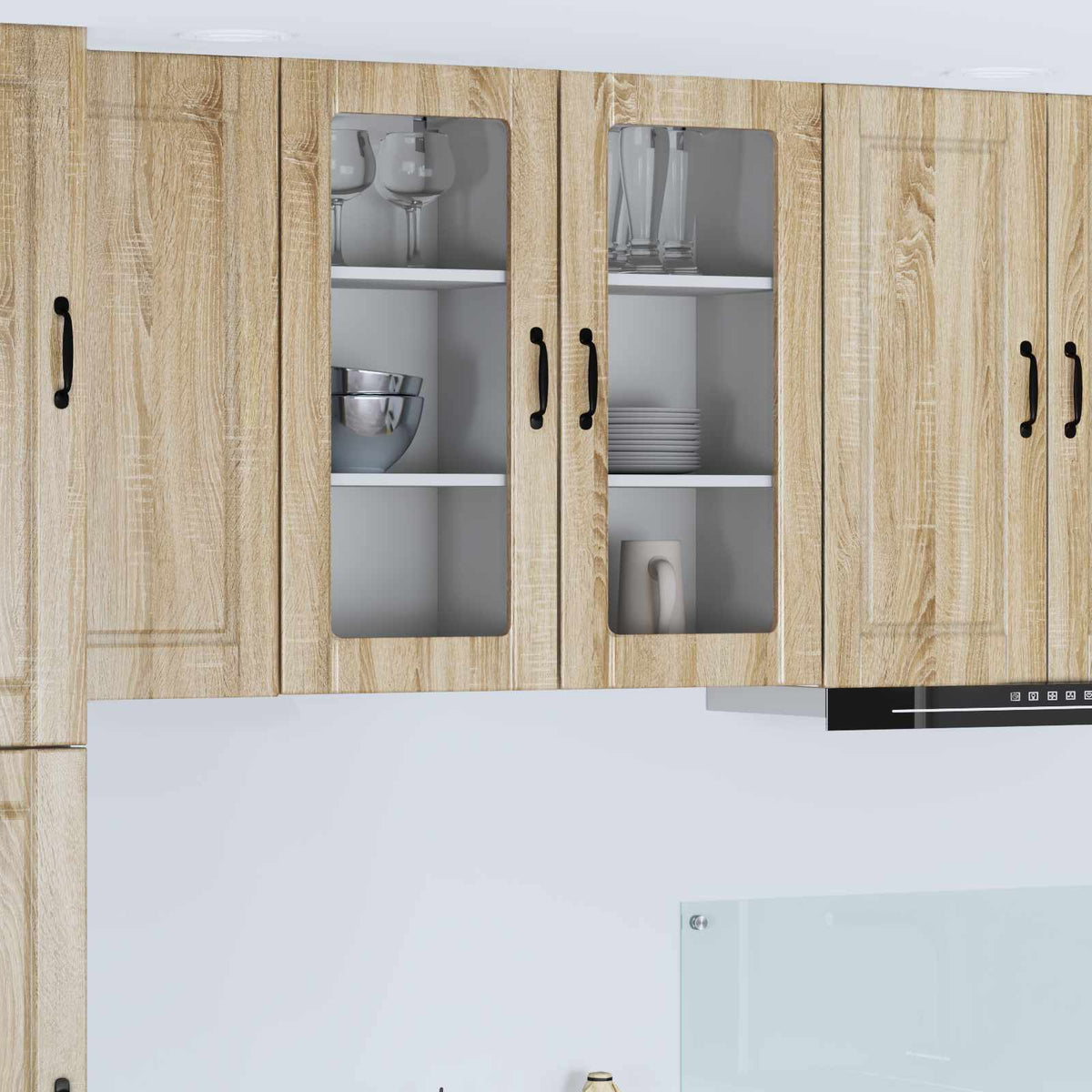 vidaXL Kitchen Wall Cabinet with Glass Door "Porto" Sonoma Oak