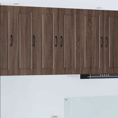 vidaXL Kitchen Wall Cabinet with Glass Door "Porto" Brown Oak