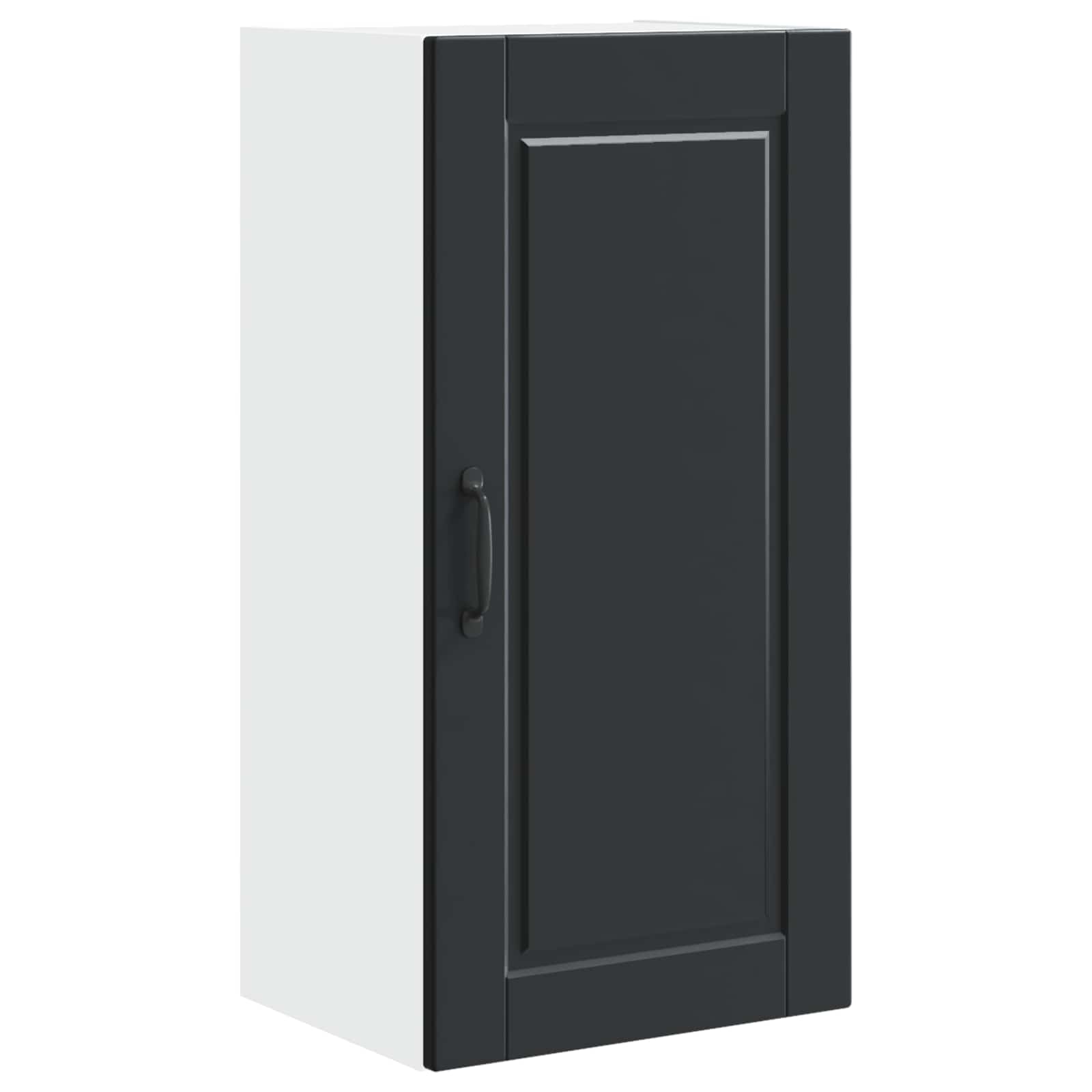 vidaXL Wall Cabinet PORTO Black 40 x 31 x 80 cm Engineered Wood 2