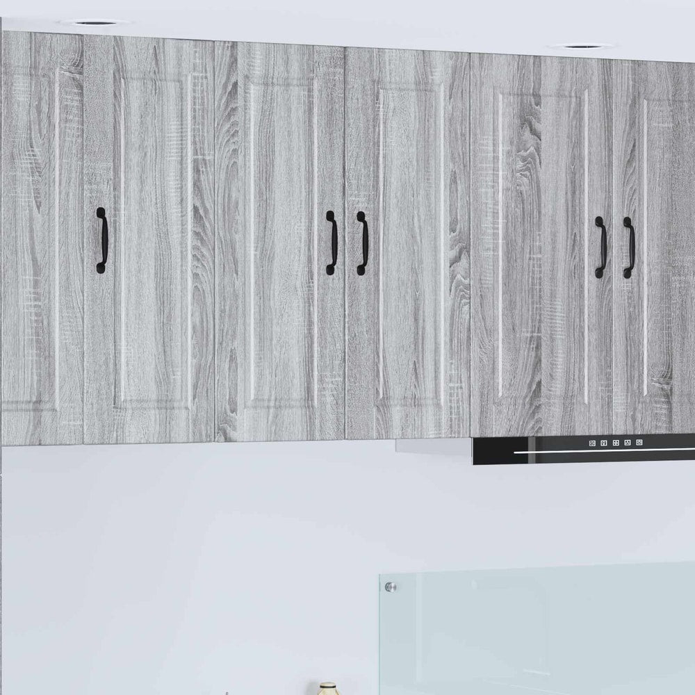 Kitchen Wall Cabinet "Porto" Engineered Wood Grey Sonoma 1x wall cabinet (2 doors) 60 cm wide 80 cm high