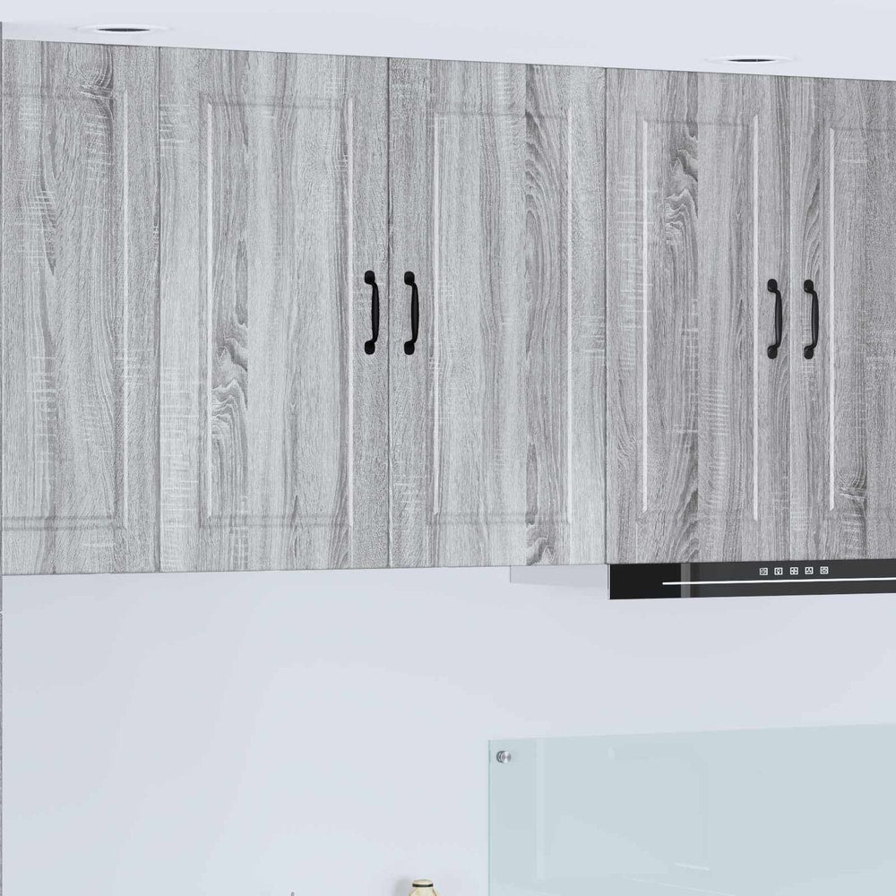 Kitchen Wall Cabinet "Porto" Engineered Wood Grey Sonoma 1x wall cabinet (2 doors) 80 cm wide 80 cm high