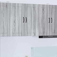 Kitchen Wall Cabinet "Porto" Engineered Wood Grey Sonoma 1x wall cabinet (2 doors) 80 cm wide 80 cm high