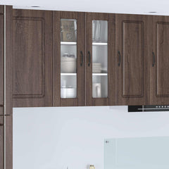 vidaXL Kitchen Wall Cabinet with Glass Door "Porto" Brown Oak