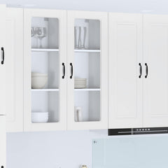 vidaXL Kitchen Wall Cabinet with Glass Door "Porto" White