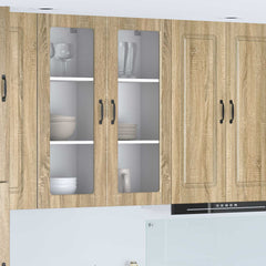 vidaXL Kitchen Wall Cabinet with Glass Door "Porto" Sonoma Oak