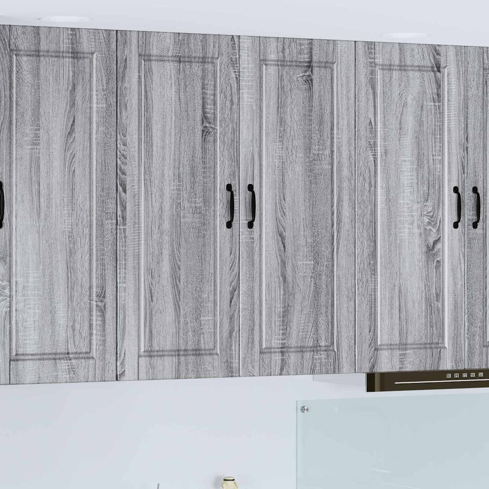 Kitchen Wall Cabinet "Porto" Engineered Wood Grey Sonoma 1x wall cabinet (2 doors) 80 cm wide 100 cm high