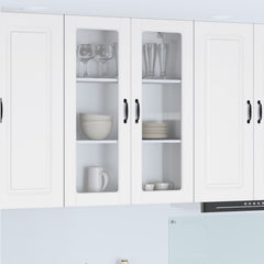 vidaXL Kitchen Wall Cabinet with Glass Door "Porto" White