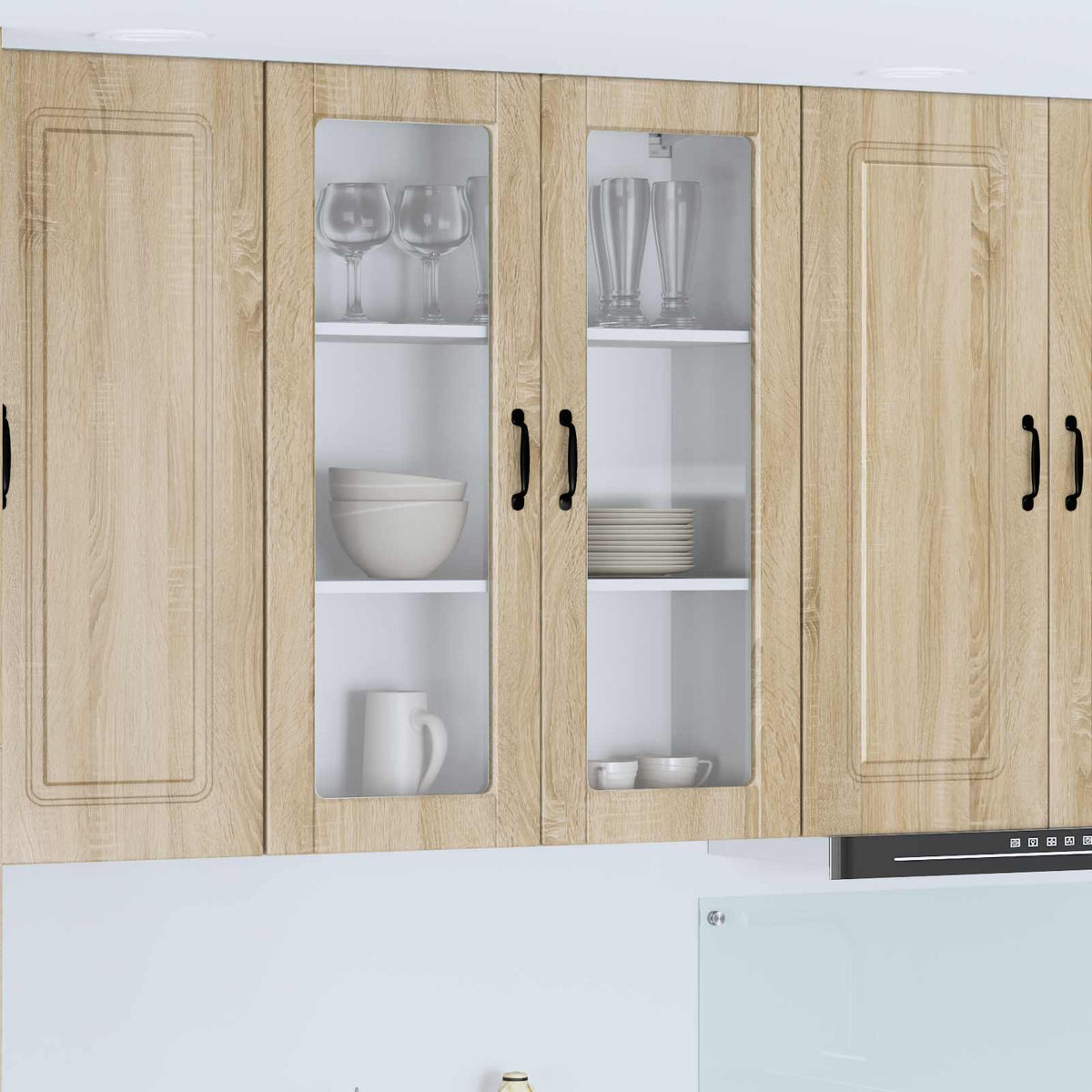 vidaXL Kitchen Wall Cabinet with Glass Door "Porto" Sonoma Oak
