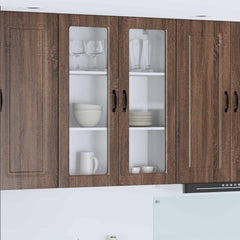 vidaXL Kitchen Wall Cabinet with Glass Door "Porto" Brown Oak