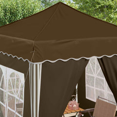Pop-up Party Tent 195 x 194 x 245 cm Oxford Fabric with 4 Sidewalls Taupe