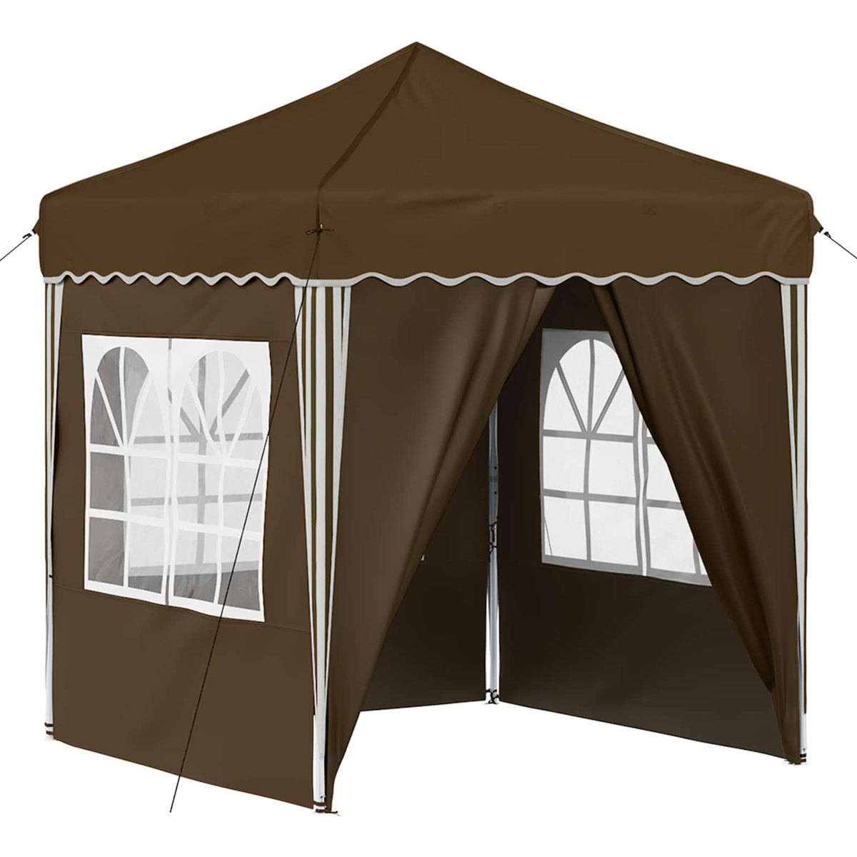 Pop-up Party Tent 195 x 194 x 245 cm Oxford Fabric with 4 Sidewalls Taupe