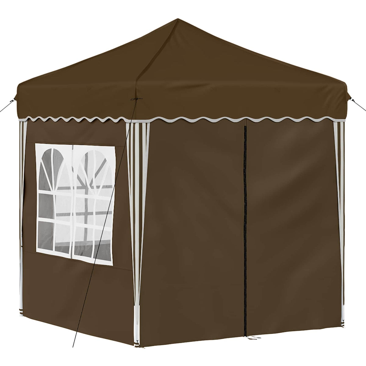 Pop-up Party Tent 195 x 194 x 245 cm Oxford Fabric with 4 Sidewalls Taupe