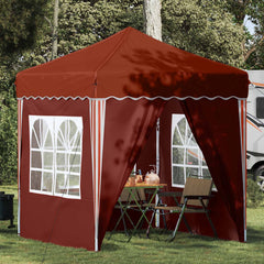 Pop-up Party Tent 195 x 194 x 245 cm Oxford Fabric with 4 Sidewalls Terracotta