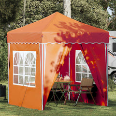 Pop-up Party Tent 195 x 194 x 245 cm Oxford Fabric with 4 Sidewalls Orange