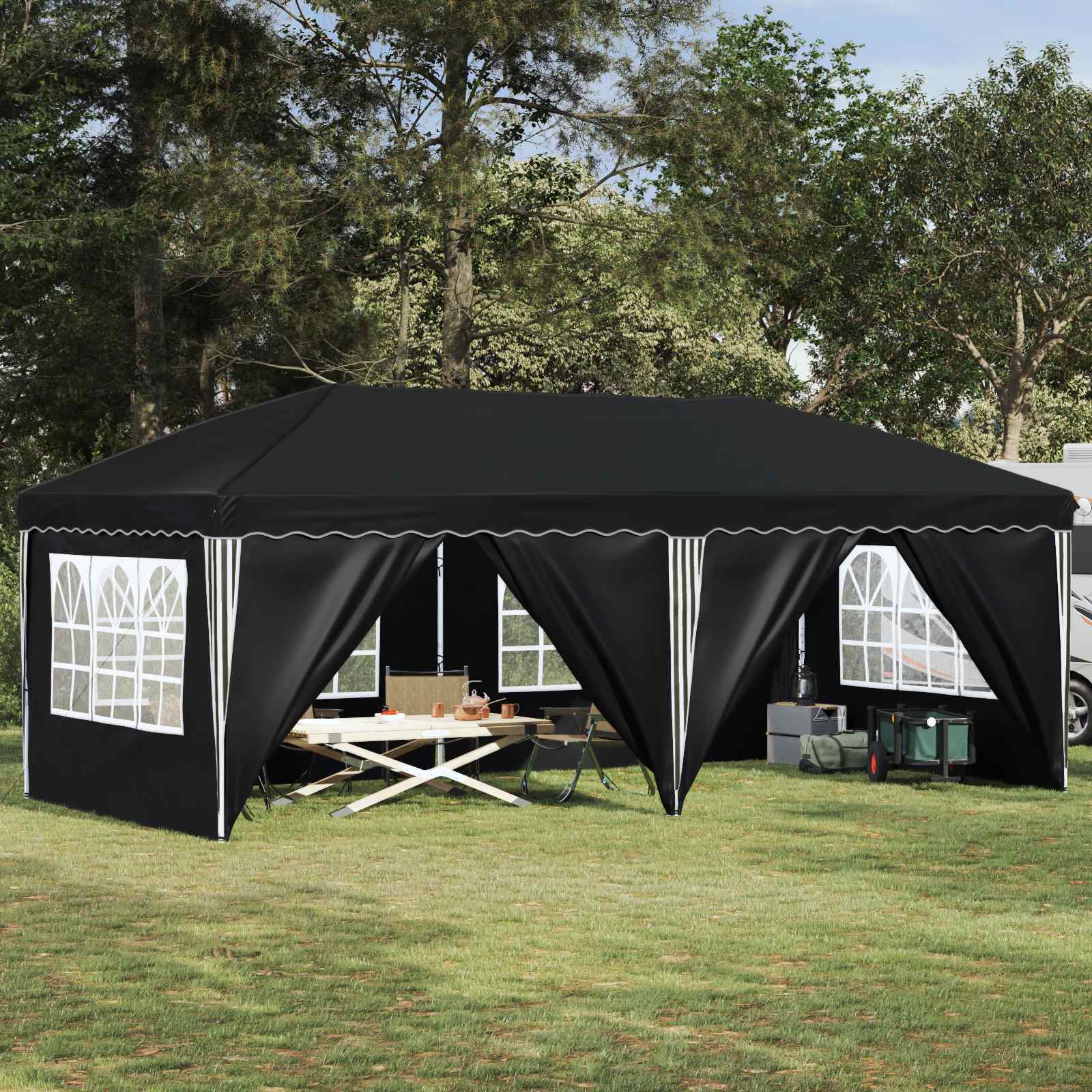 vidaXL Pop-up Party Tent 575 x 288 x 245 cm Antracite 1