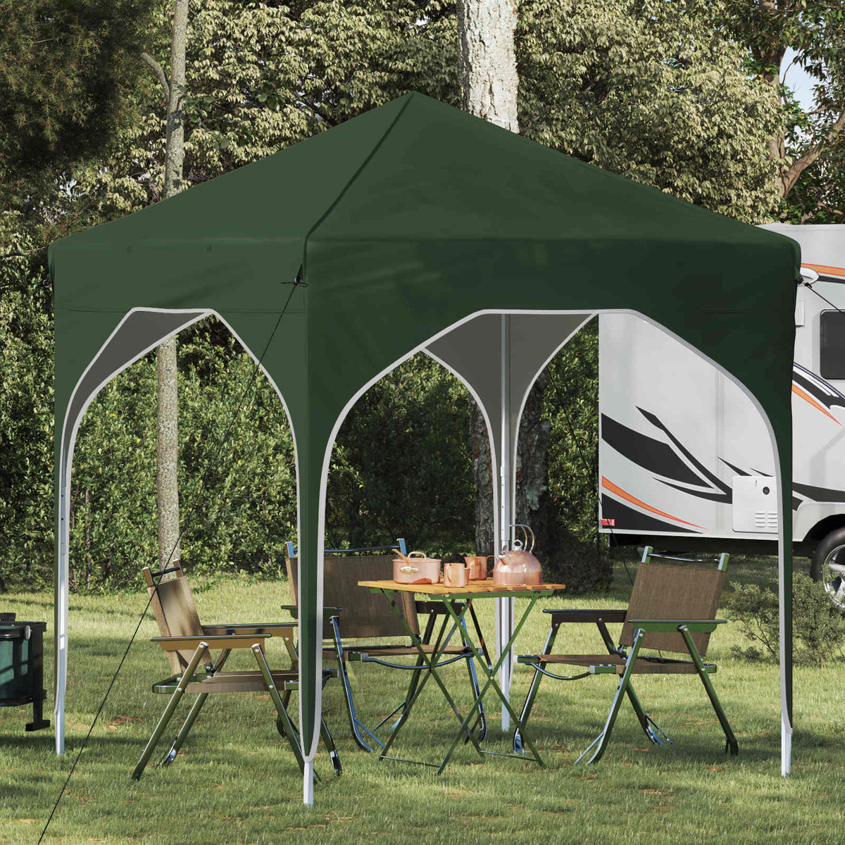 Pop-up Party Tent 194 x 194 x 245 cm without Sidewall Green